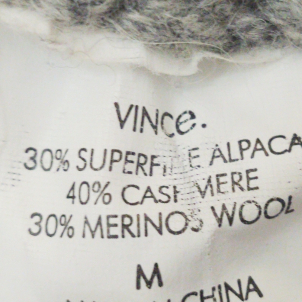 Designer Vince Open Knit Gray Alpaca & Cashmere Cardigan Sweater - Picture 6 of 13